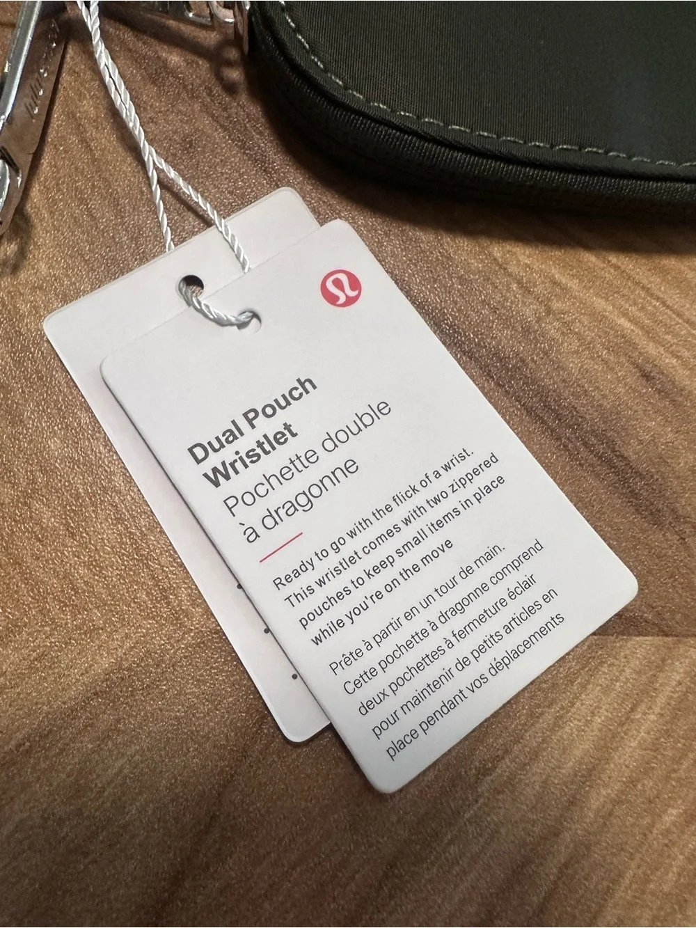 Lululemon NWT Dual Pouch Wristlet olive green